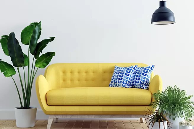Eusta Yellow Accent Sofa